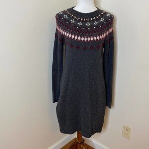 J Crew Jewel Embellished Fair Isle Sweater Dress S